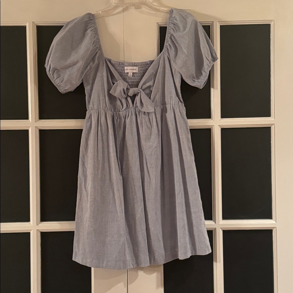 Lost + Wander Light Blue Smocked Top